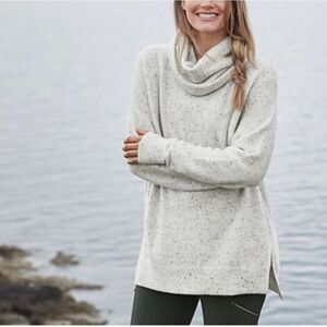 ATHLETA Cashmere Sweater Speckled Cowl Neck Womens Size XXS